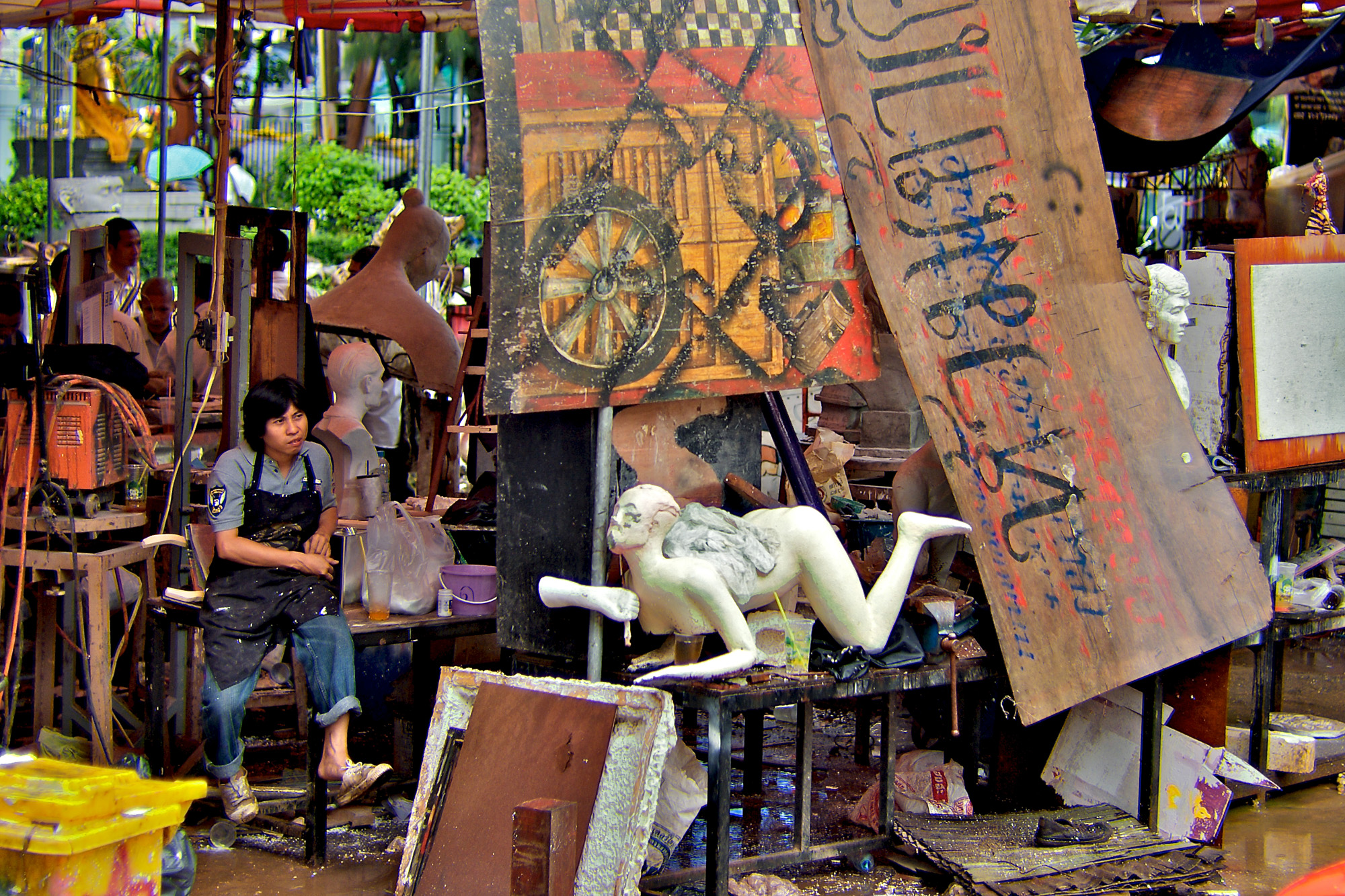 Horror sculpture, with creator