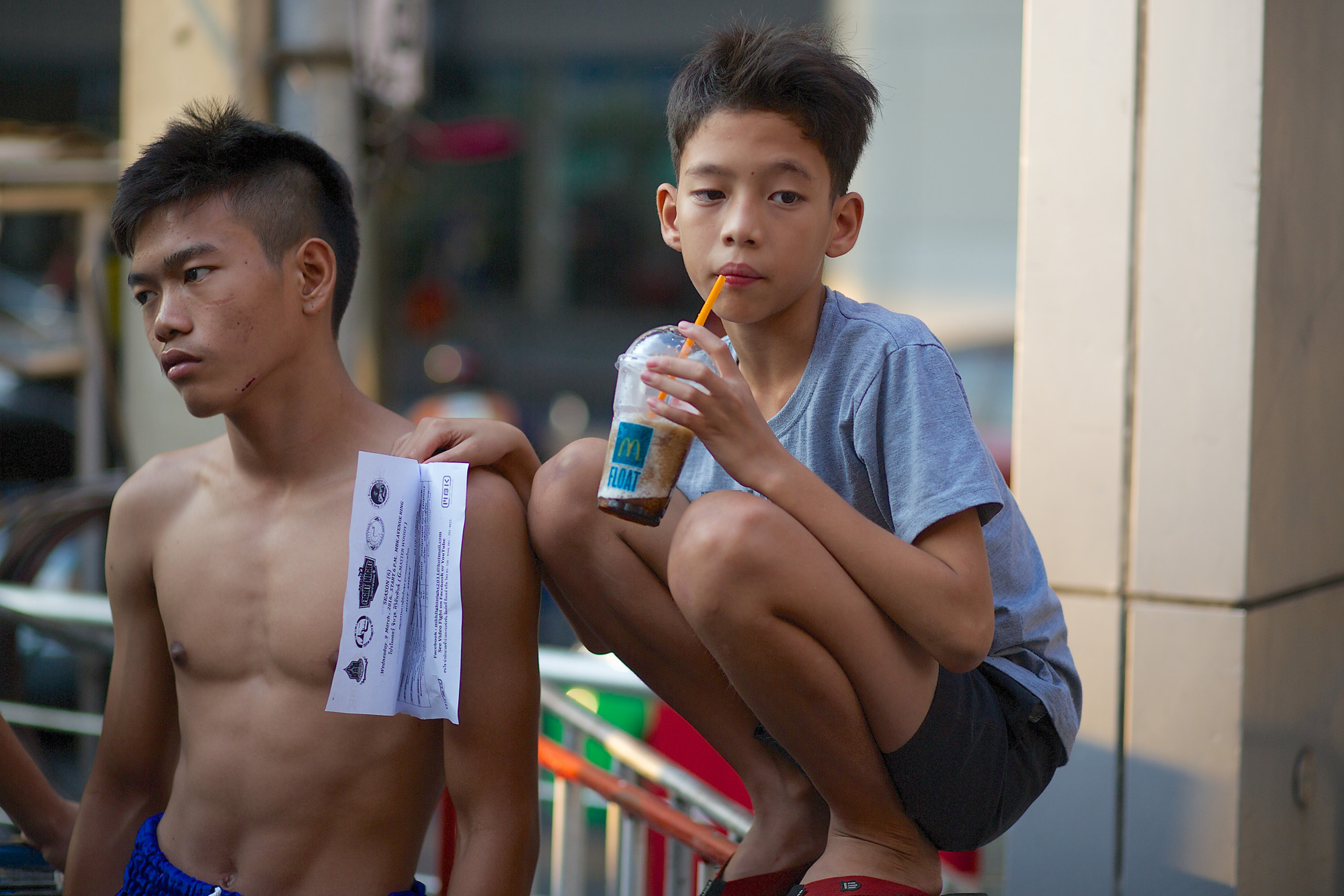 Young fighter and his brother